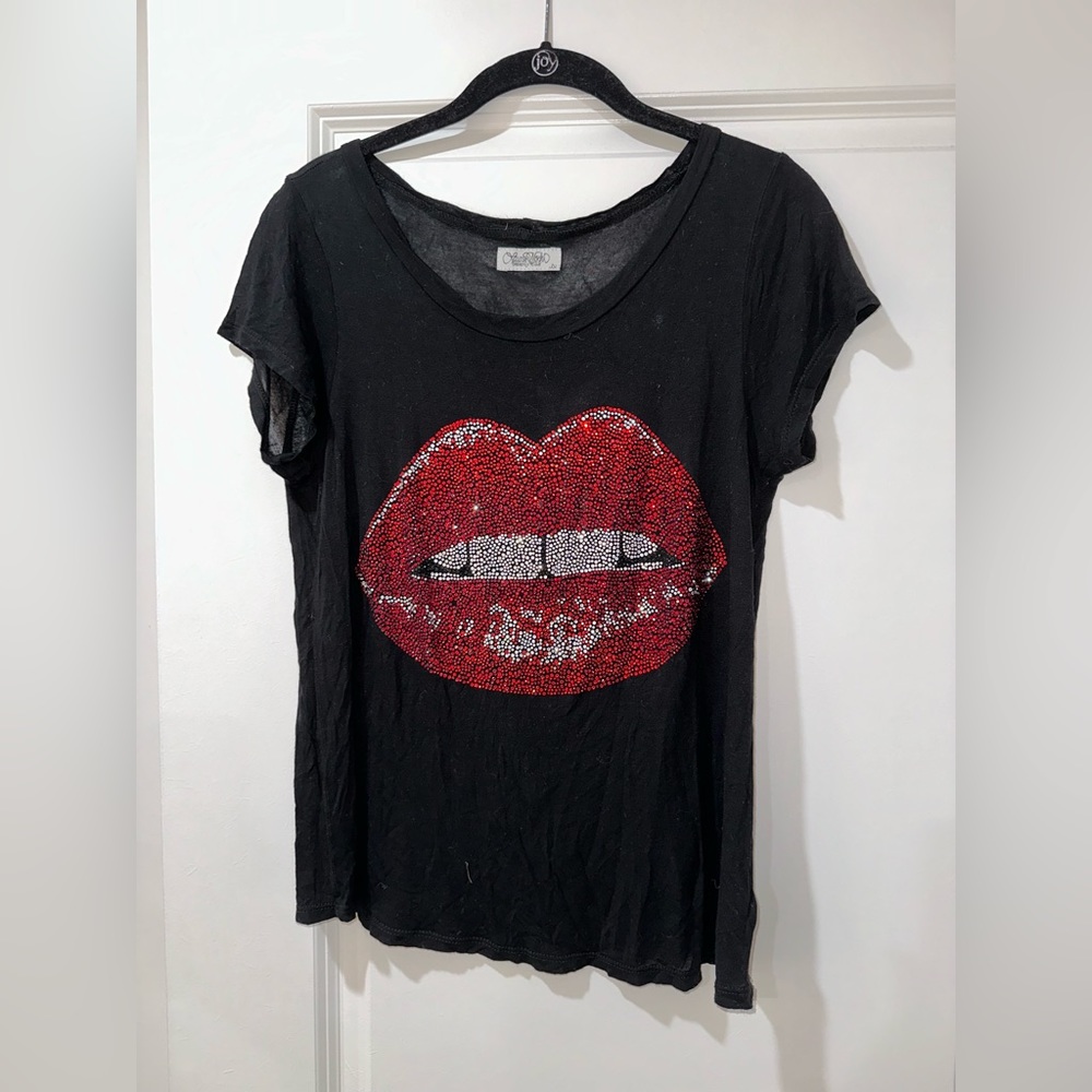 Limited Edition Lauren Moshi Rhinestone Lip T-Shirt